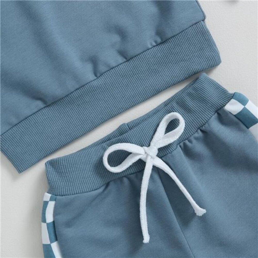 Fall Toddler Baby Boy Clothes 2Pcs Color Block Crewneck Sweatshirt‎ and Pants - Picture 6 of 7